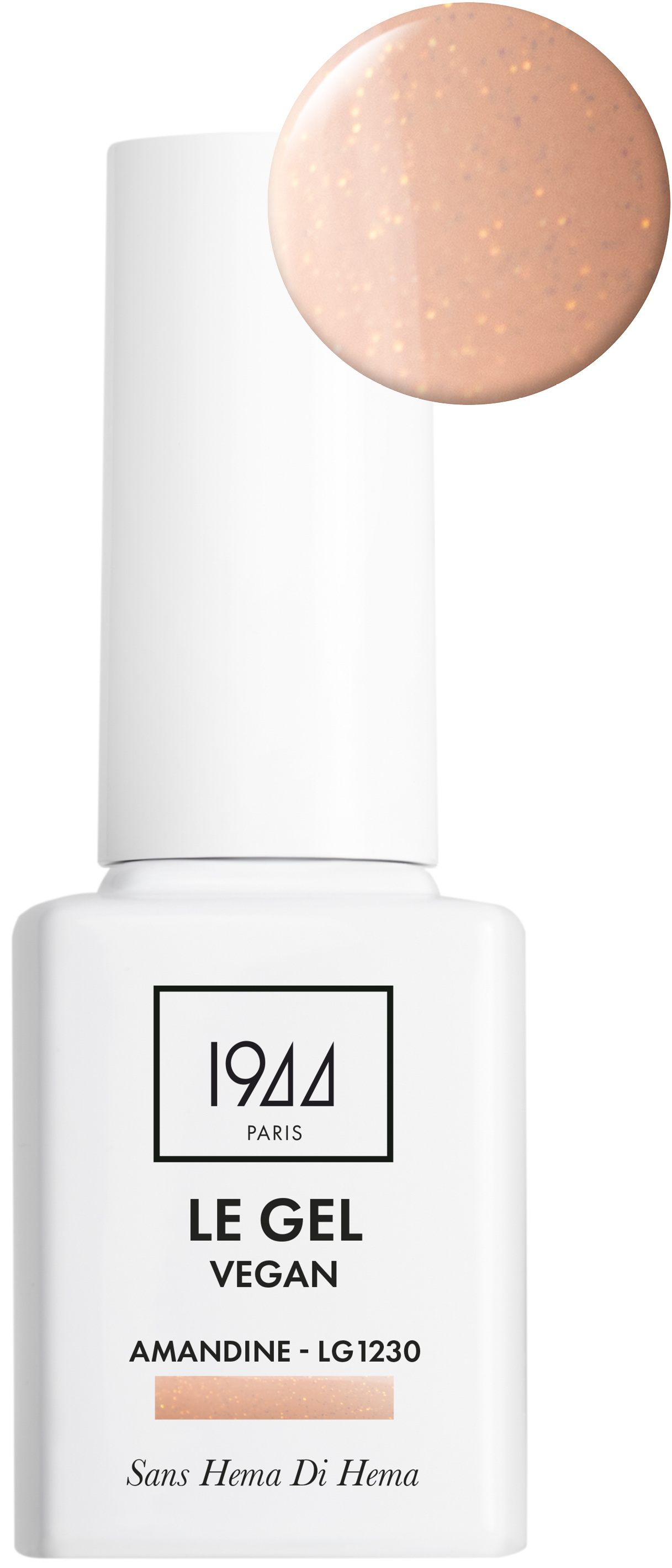 Gel Vegan Amandine - Collection Sweet Candy - Couleur Corail Pailleté