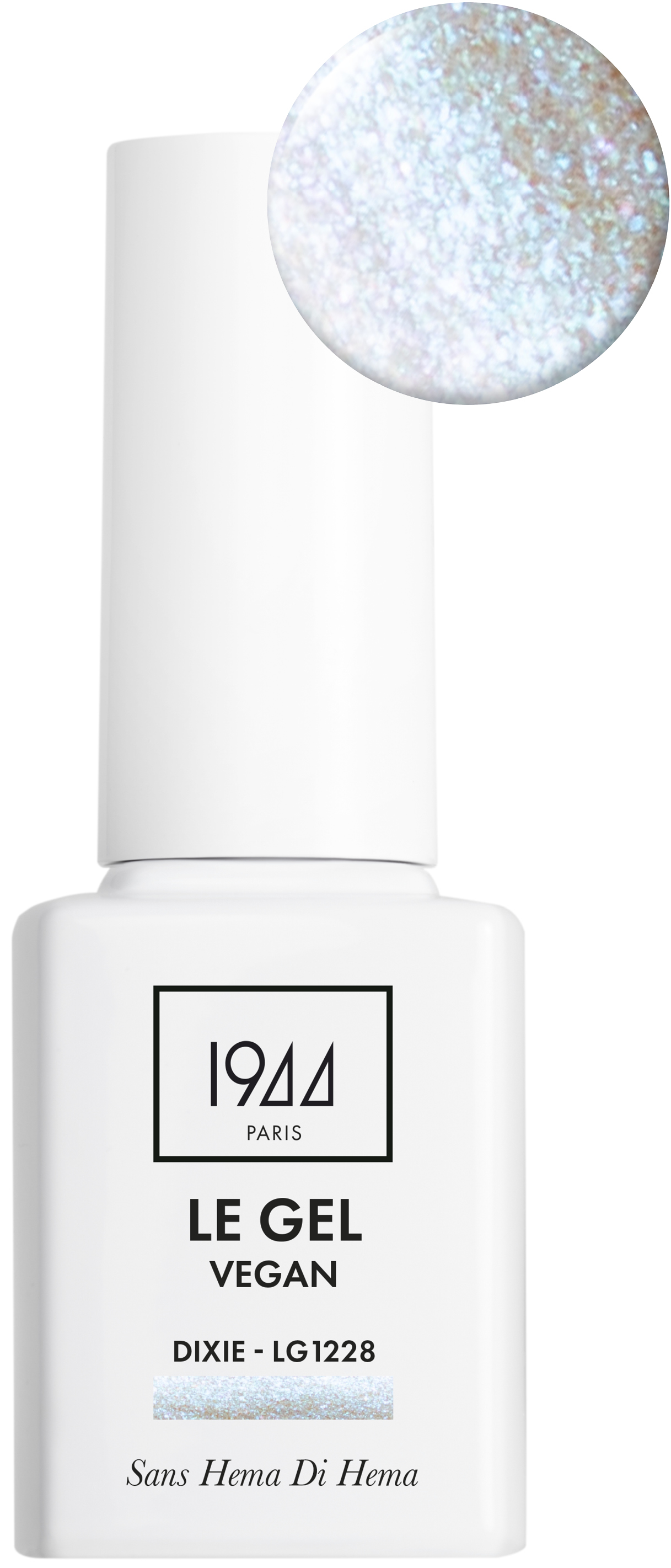 Gel Vegan Dixie - Collection Sweet Candy - Couleur Bleu Clair Pailleté