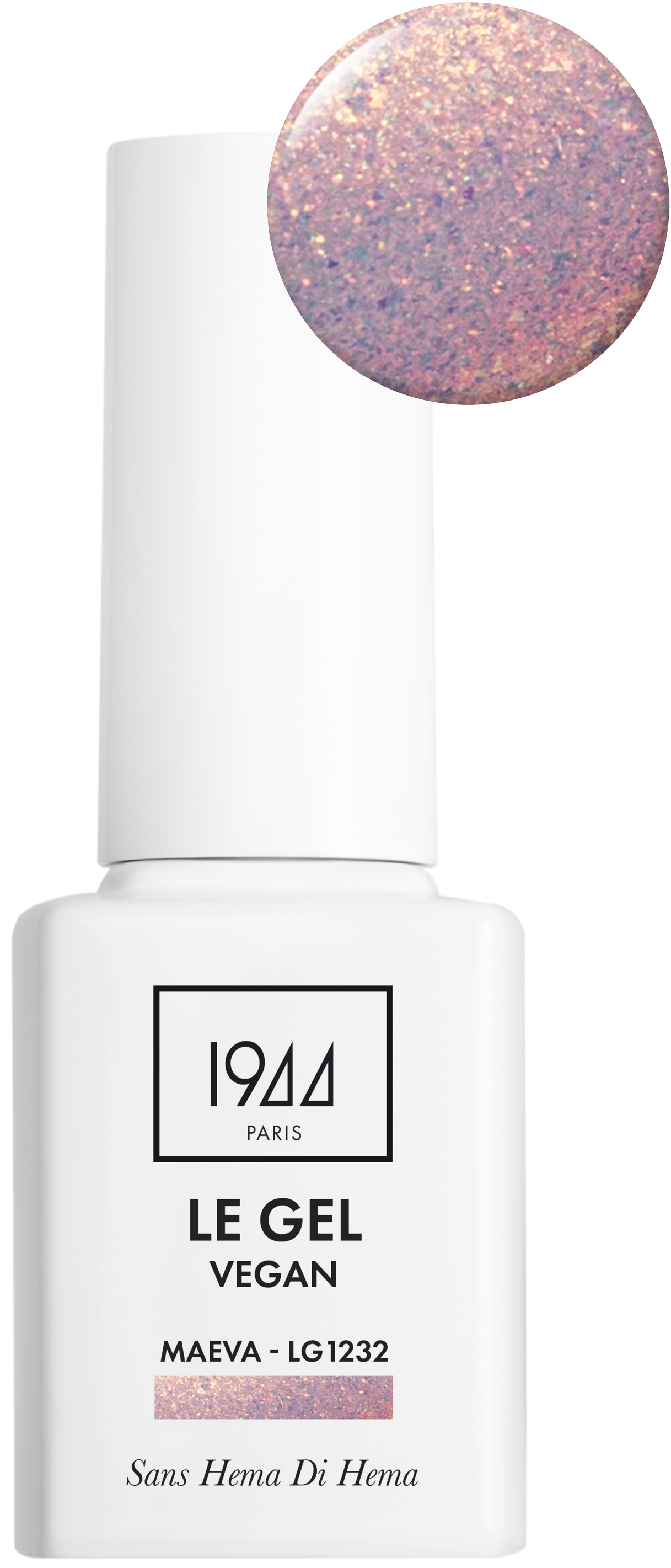 Gel Vegan Maeva - Collection Sweet Candy - Couleur Rose Or Pailleté