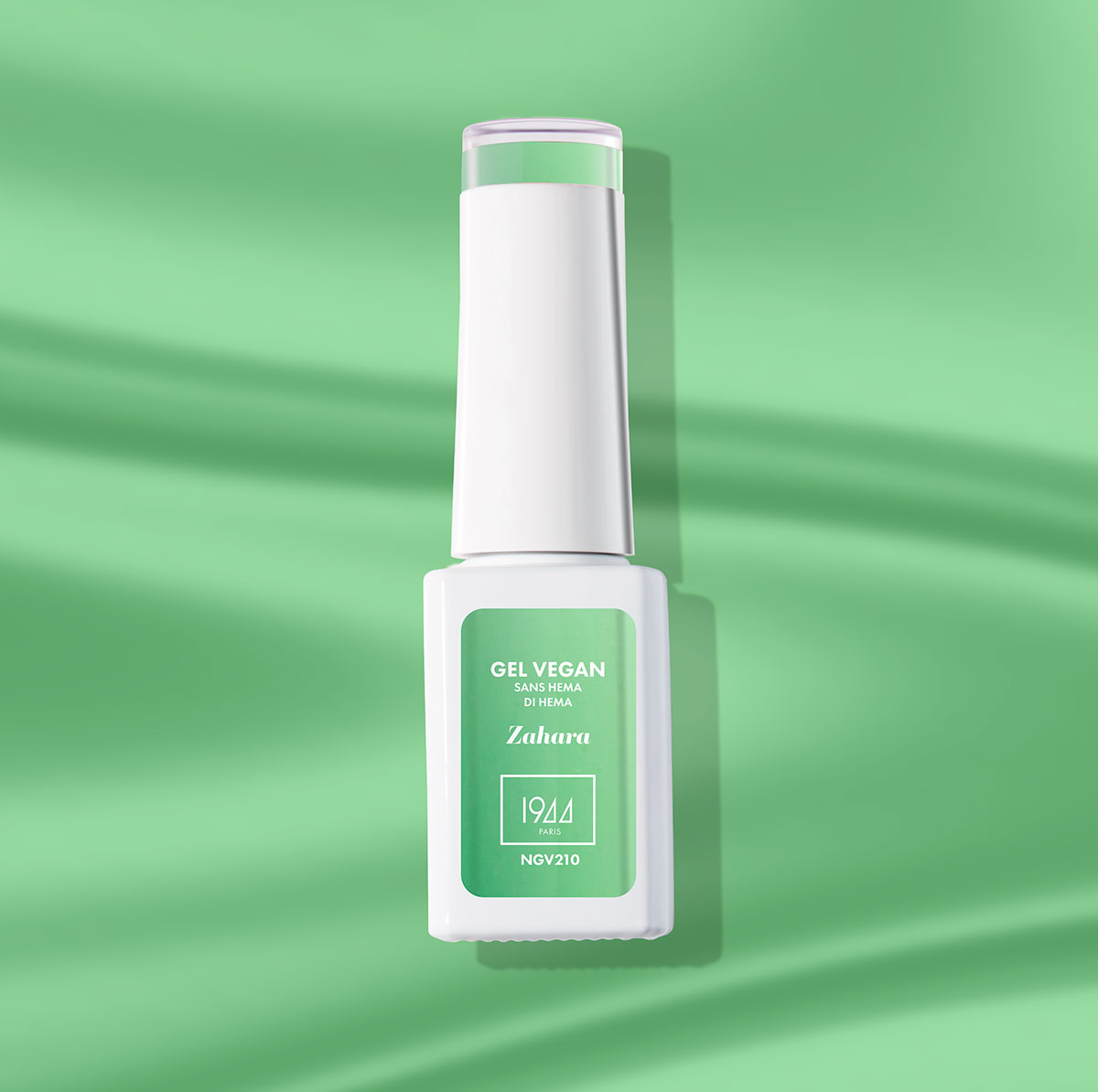 Le Gel Vegan Zahara, un vert tendre et rafraîchissant, à la foix apaisant et vivifiant.