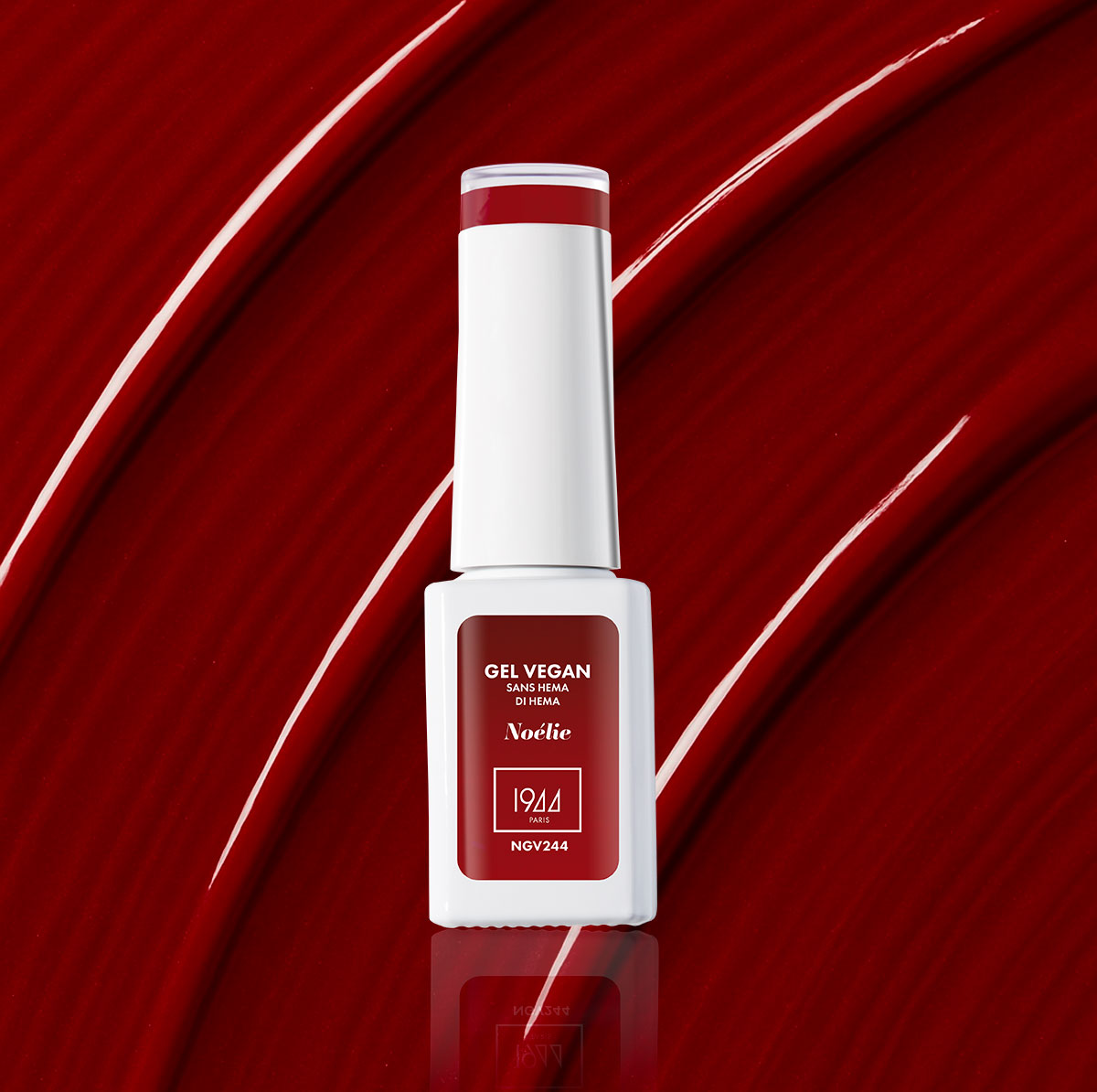 Noélie, un rouge cerise éclatant, symbole de passion et de confiance - Le Gel Vegan - Collection Noël Dreams
